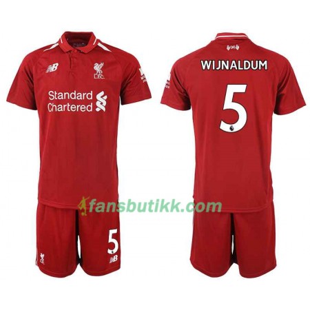 Fotballdrakt Liverpool WIJNALDUM 5 Barn Hjemmetrøye 2018-2019 Kortermet